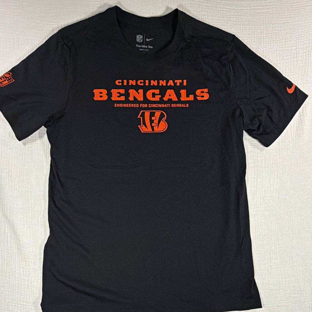 Nike Cincinnati Bengals NFL Dri-FIT Tee Shirt Men’s Size L Black Orange